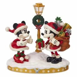 Deals ???? Coupon ???? Disney ❄ ❄ Christmas Figurine - Santa Mickey & Minnie Mouse - Light-Up ???? ????