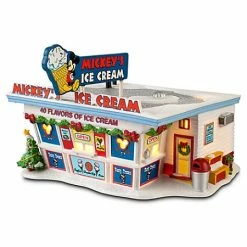 Best Pirce ???? Discount ???? Disney ???? ???? Christmas Village - Mickey's Ice Cream Shop - Light Up Building ???? ????