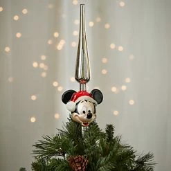 Wholesale ???? Best Sale ???? Disney Tree Topper - Santa Mickey Mouse - Glass ???? ????