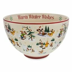 Cheapest ✔️ Hot Sale ???? Disney Serving Bowl - Happy Holidays - Santa Mickey Mouse & Friends ???? ????