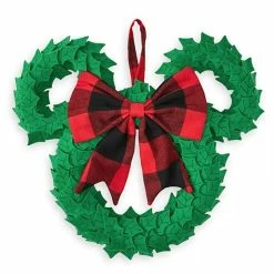 Outlet ???? Promo ???? Disney Holiday Door Hanger - Mickey Mouse Wreath - Plaid Bow ???? ????