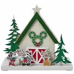 Outlet ✔️ Best Pirce ???? Disney Holiday Figure - Light Up Barn - Mickey And Friends - Wood ???? ????