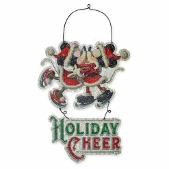 Deals ???? New ???? Disney Door Hanger Sign - Mickey And Minnie Mouse - Holiday Cheer ???? ????