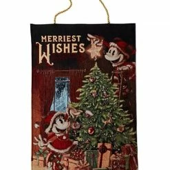 Coupon ???? Deals ✨ Disney Holiday Wall Hanging - Mickey & Minnie Tapestry - Light Up ⌛ ????