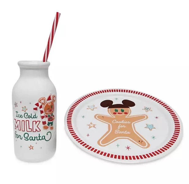 Outlet ???? Promo ✨ Disney Plate And Bottle Set - Mickey Milk And Cookies For Santa ???? ???? 3 Outlet ???? Promo ✨ Disney Plate And Bottle Set - Mickey Milk And Cookies For Santa ???? ????