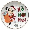 Hot Sale ???? Best Pirce ✨ Disney Dessert Plate - Holiday Santa Mickey Mouse - Ho Ho Ho ???? ???? -Disney Christmas Shop sc132538