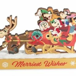 Coupon ⭐ Buy ???? Disney Wood Figure - Santa Mickey And Friends Sleigh - Merriest Wishes ???? ????